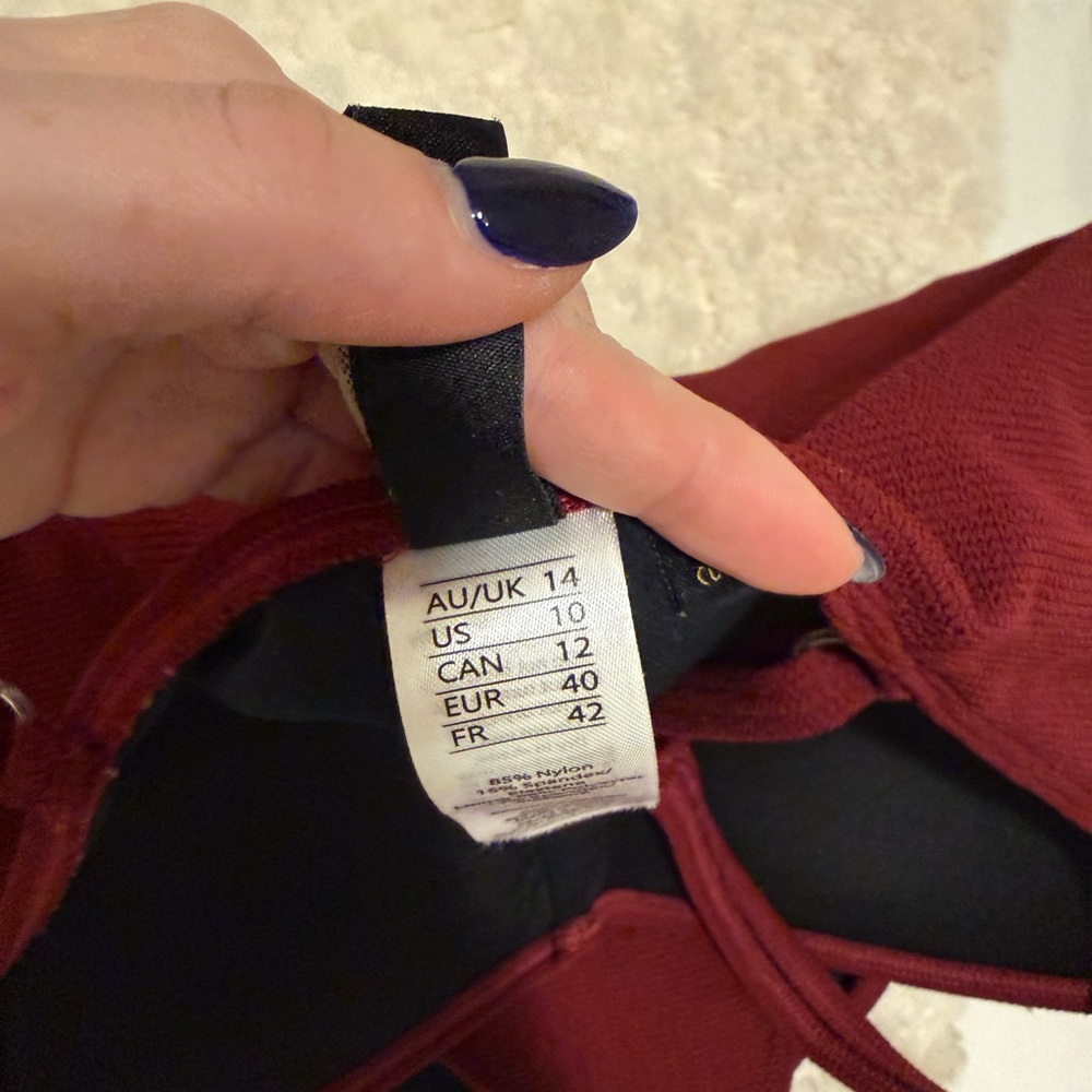 Burgundy One Piece Swimsuit - Picture 2 of 3